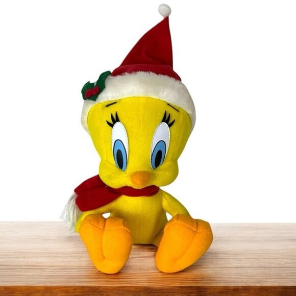 Warner Bros. Other - Tweety Bird Looney Tunes Plush Toy with Santa Hat 9”